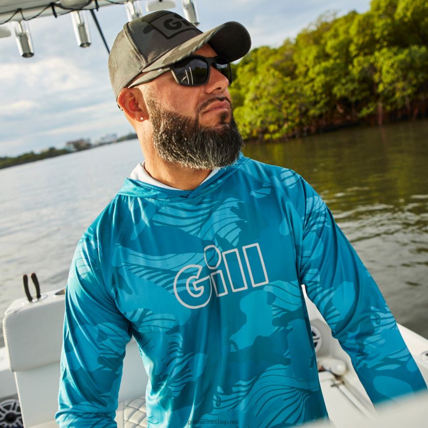Gill Marine Xpel tec hoodie σε camo καμο πισίνας 480P62410