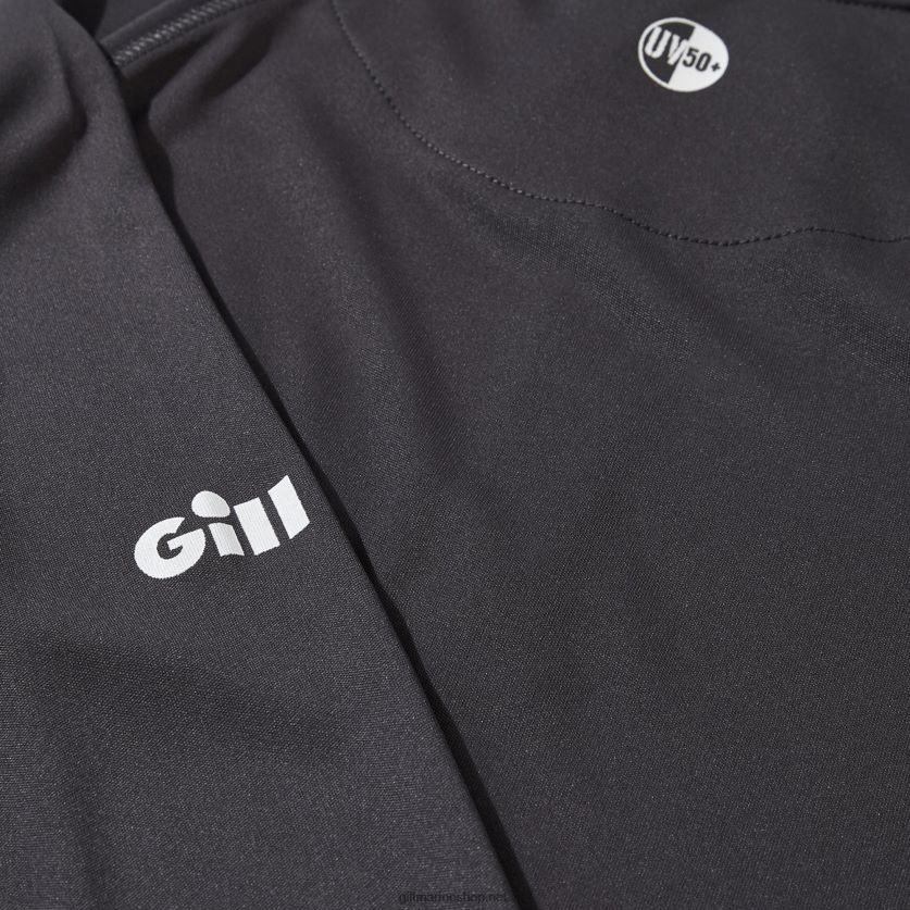 Gill Marine γυναικείο μπλουζάκι με φερμουάρ uv tec - μακρυμάνικο ξυλάνθρακας 480P62204