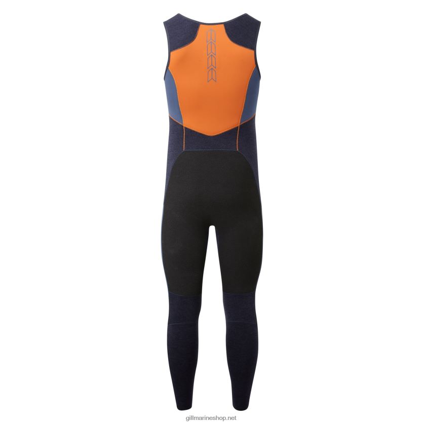 Gill Marine αντρικό firecell long John σκούρο τζιν & πορτοκαλί 480P62228
