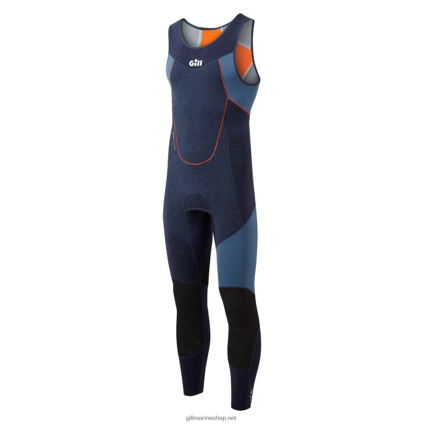 Gill Marine αντρικό firecell long John σκούρο τζιν & πορτοκαλί 480P62228